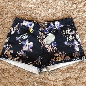 Colour Floral Jean Shorts